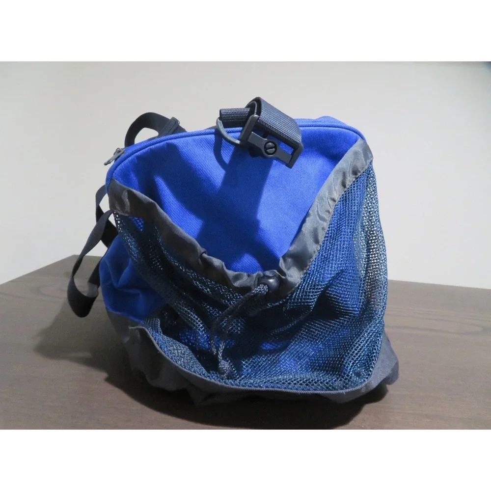 Vintage Polo Sport Ralph Lauren Duffle Bag Gym Blue Logo Shoulder Strap Medium